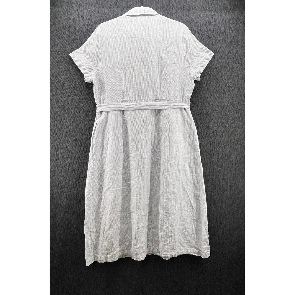 Quince 100% EuropeaLinen Button Front Midi Dress XL Short Sleeven Pockets - Picture 2 of 7